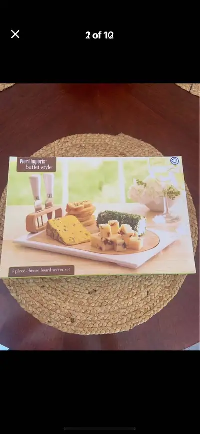 NEW MODERN 'PIER1 IMPORTS BUFFET STYLE• 4 PIECE CHEESE TRAY  !, View more