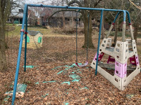 Swing set and climber