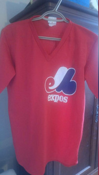 Vintage 90's Majestic Montreal Expos Blue & Red Sewn Jersey Men's Size  2XL *RARE