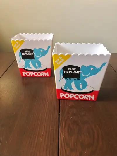 2 Blue Elephant Plastic Popcorn Night Holder Movies TV Home, View more