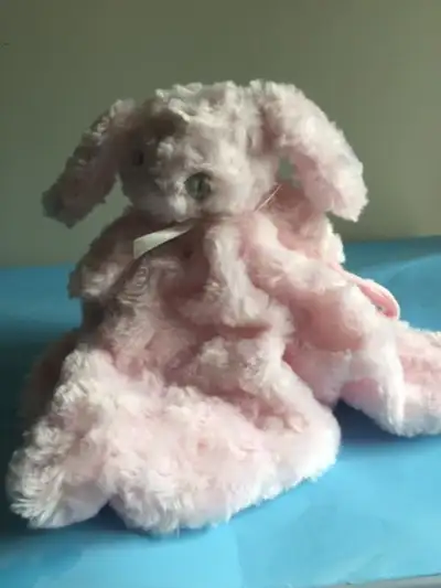 Blankets and Beyond Lovey Pink Plush Swirl Bunny Baby Blanket, View more