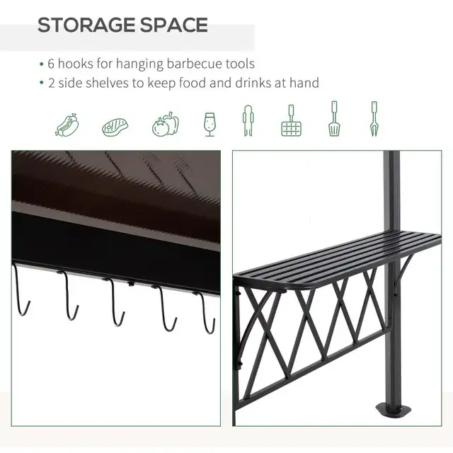 Outdoor Hardtop Grill Gazebo Cooking BBQ Canopy w/ 6 Hooks for U in BBQs & Outdoor Cooking in Markham / York Region - Image 7