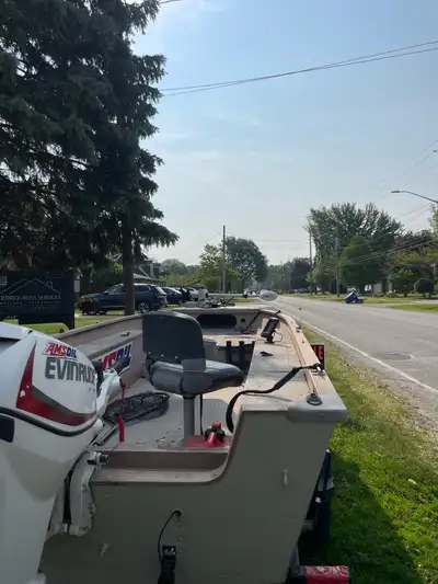 BOAT 4 SALE Great double Haul 17.5 fr mirrorcraft 30hp Evinrude e-tec Trailer Remote trolling motor...