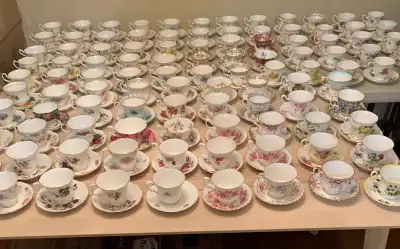 Royal Albert English China Cup and Saucers Set, View more