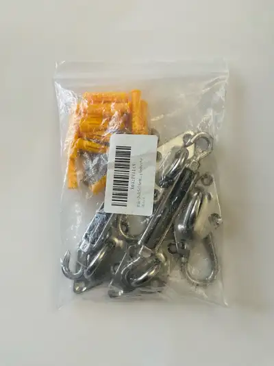 40Pcs Shade Sail Fixing Kit, Sun Shade Hardware Kit 6 inch for Triangle Rectangle Sun Shade Sail Ins...