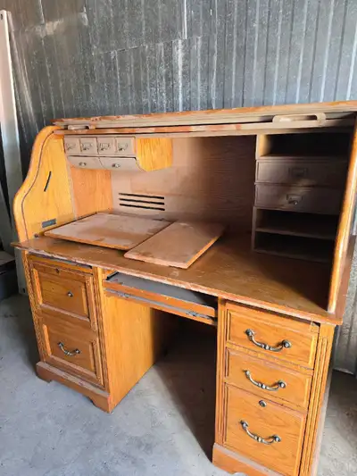 roll top desk and filing cabinet , View more