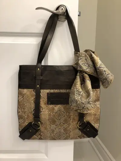 Burberry snake print tote bag, matching snake print silk scarf , View more