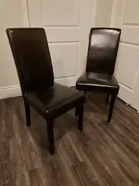 6 Black Leather (faux) Chairs
