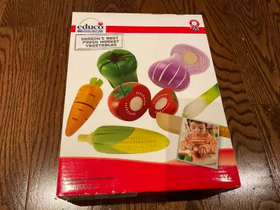 KIDS TOYS EDUCO VEGETABLES WOODEN CUTING SET Like new condition