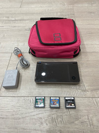 Nintendo DSi XL Bronze bundle, carry case, charger + 3 games