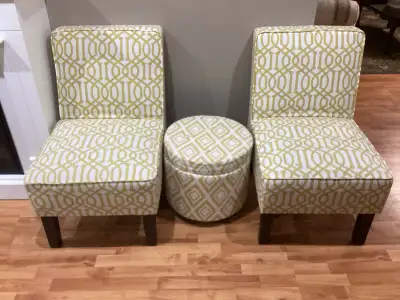 Accent Chairs with Storage Pouf, View more