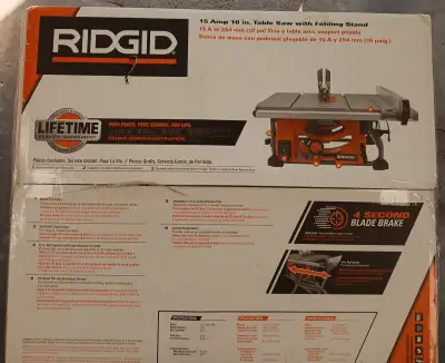 Ridgid 10" table saw with stand, View more
