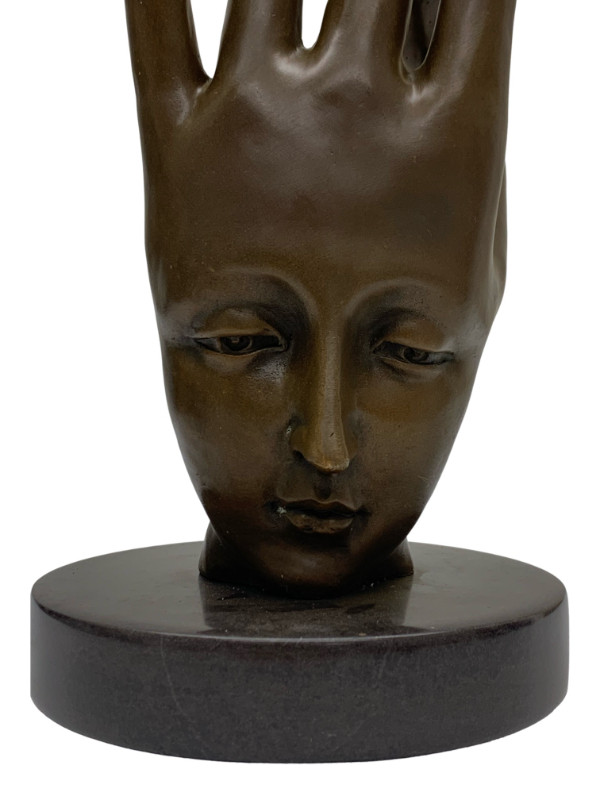 Face on Gestured Hand Bronze Sculpture in Arts & Collectibles in Oshawa / Durham Region - Image 4