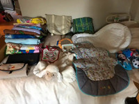 Baby change pads, diaper bag, nursing pillow, bathtubs, more