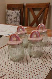 Glass candy jars