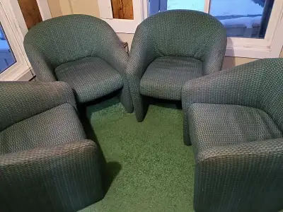 Set of four chairs and a mat, View more