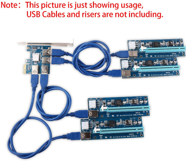 SYONCON PCIe 1 to 4 Riser Card, Pcie Splitter 1 to 4 PCI Riser C dans Autre  à Ville de Montréal - Image 3