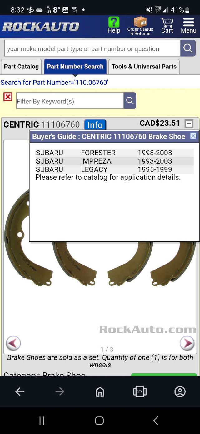 Free Subaru Rear Brakes  in Other Parts & Accessories in Barrie - Image 3