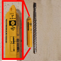 Rotary Hammer Bit 1" x 11" x 16"  4-Cutter Spline DEWALT