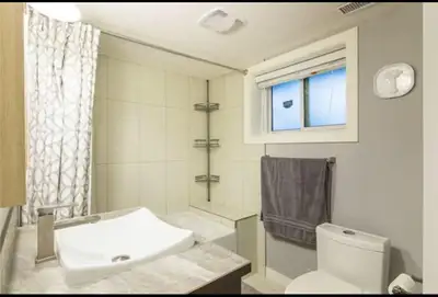 Master Bedroom is available for rent in newly renovated basemen.