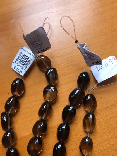 3-1/2 Strands of pebble shaped smoky Quartz. $5 each. Can make few bracelets.