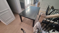 Dining room table, glass top & 6 chairs