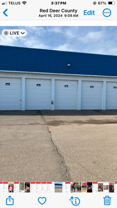 12 ft by 42 ft with 16 ft ceiling with 11ft wide by 14 ft height overhead door and walk in door stor...