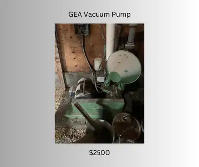 GEA vacuum pump with stand, electrometer and oil reservoir