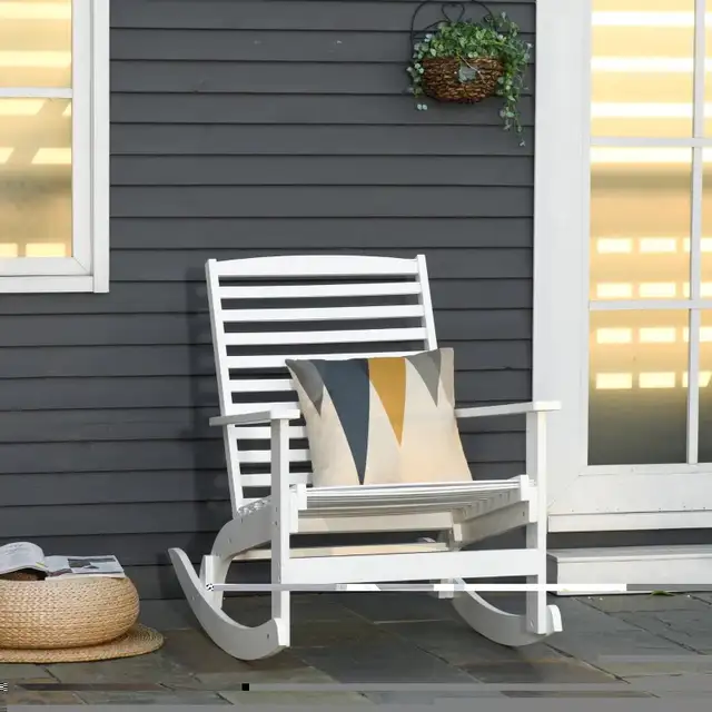 Patio Rocking Chair Non-slip Porch Rocker for Balcony Garden Ter in Patio & Garden Furniture in Markham / York Region - Image 7