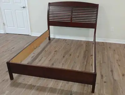 Double size Wooden Bed Frame with metal adjustable frame, View more