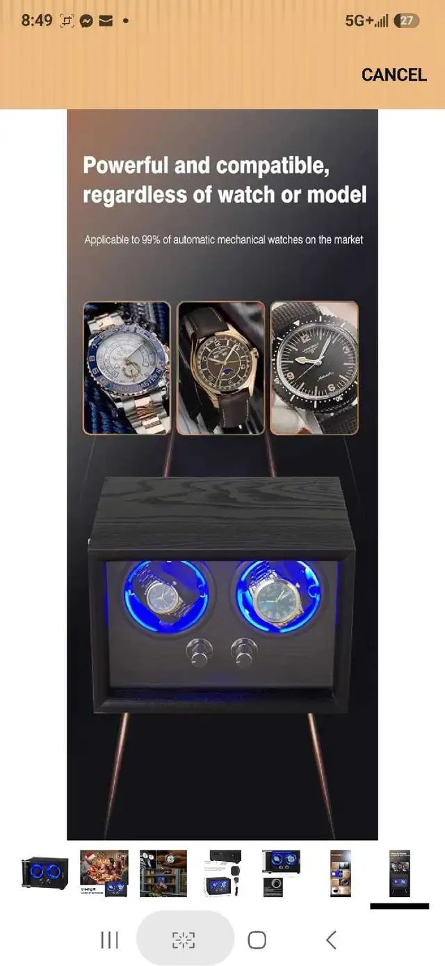 Lenway Watch Winder with Quiet Motor, Automatic Watch Winder Fou in Jewellery & Watches in Markham / York Region - Image 9