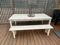 Outdoor Dining Table & Bench