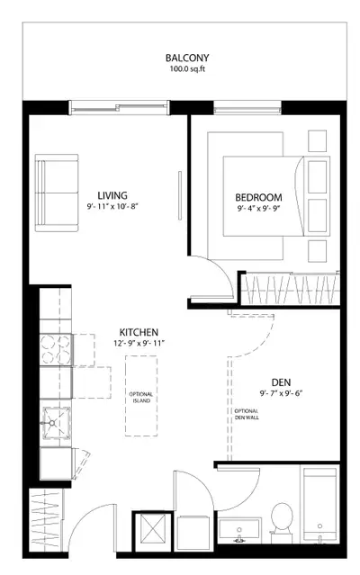 Beautiful One Bedroom + Den condo with one parking ,one Locker and a Balcony Facing NE/SW WITH LOTS...