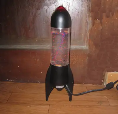 Vintage 1999 Kenart Rocket Tornado Motion Lamp Black and Red, View more