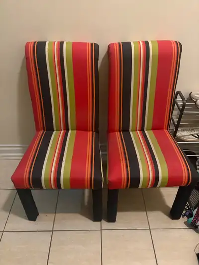 Multicolored Chairs ! 50$ each ! originally 300 each !, View more