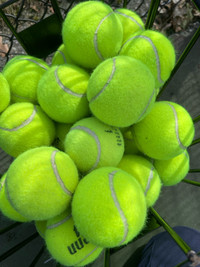 Over 100 used tennis balls 