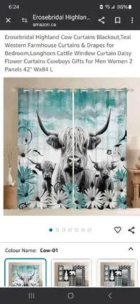 Highland cow curtains