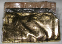 Elizabeth Grant Lg Metallic Tote Bag Gold/Silver/Beige ChoiceNEW