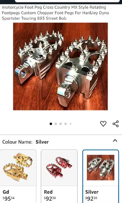 I'm selling a pair of aftermarket motorcycle foot pegs, designed with a cross country MX style and r...
