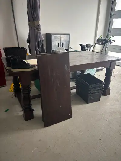 Beautiful custom-made solid wood dining table in excellent condition. Very heavy, high-quality build...