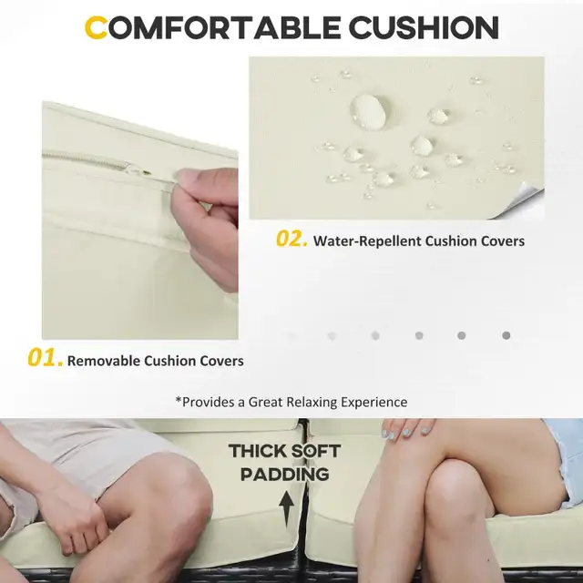 7 Pieces Patio Sofa Outdoor Wicker Sectional Patio Furniture in Patio & Garden Furniture in Markham / York Region - Image 6