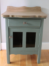Antique side table storage 
