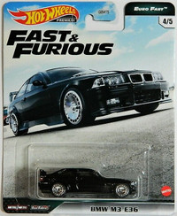 Hot Wheels Premium 1/64 Fast & Furious BMW M3 E36 Black Diecast