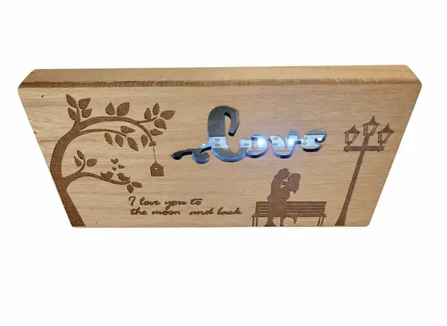 "Love U to the Moon and Back" Backlight Wall Art (7.5" x 4") NEW