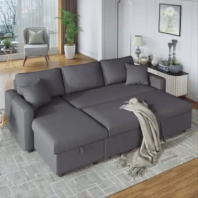 Pull out sofa storage bed 4 seater comfortable couch, View more