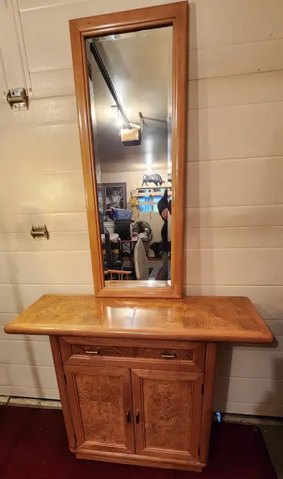 Beautiful Hall Table 1 Drawer and Cupboard and Matching Mirror, View more