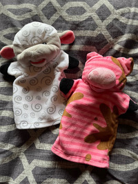 “Melissa+ Doug” plush Lamb and Pig” Hand puppets
