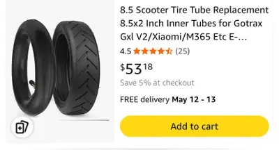 E scooter tube and tire new 8.5” x 2” , View more