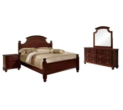 Cherry Wood Queen Bedroom Set - 5 Pieces, View more