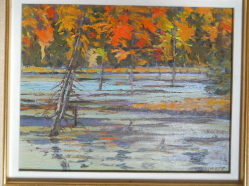 Bruce Heggtveit Oil On Board  Autumn Reflection Fortune Lake in Arts & Collectibles in Ottawa